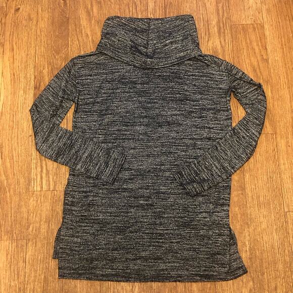 GAP Black Gray Melange Marled Striped Turtleneck Pullover Sweater Size Small - Picture 9 of 12